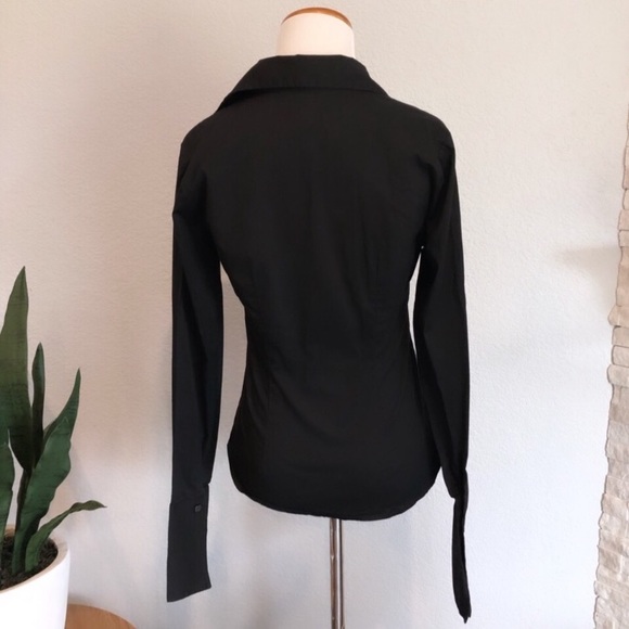 Basics - black stretch buttonup - Picture 4 of 5